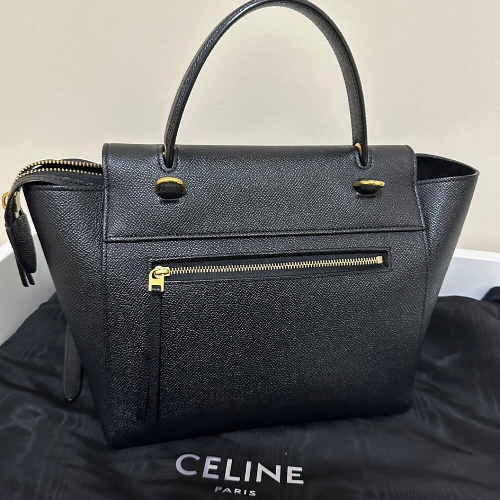 CELINE Grained Calfskin Belt Bag Micro Black - Picture 4 of 15